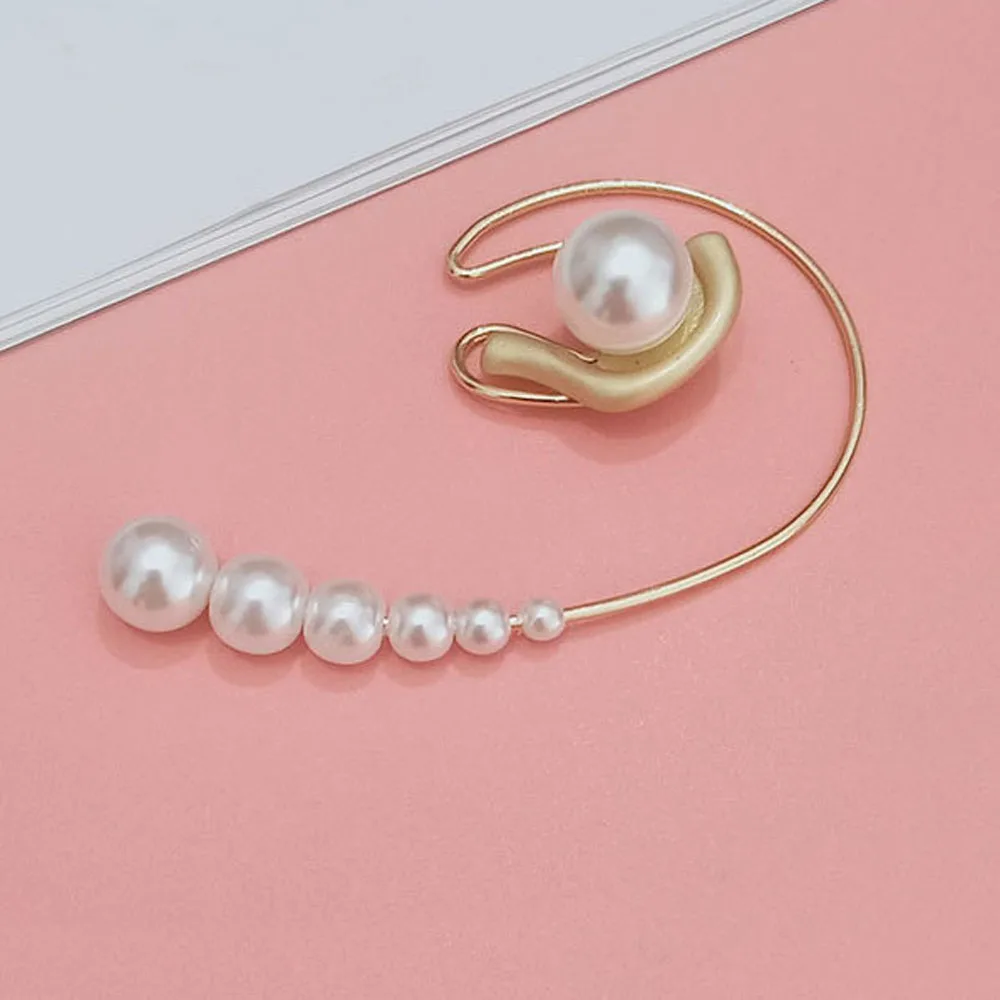 Искусственный жемчуг маленький зажим серьги без пирсинга изящные белые бисерные