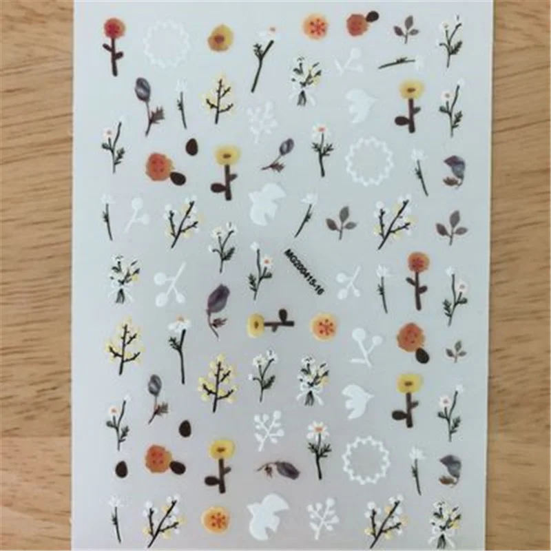 

Japanese Style Fashion Hot Selling Traceless Light Nail Stickers Flowers Nail Art Nail Decorations DIY Nail Decals Manicure Girl