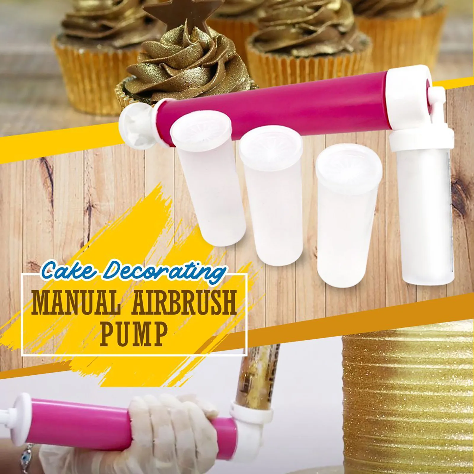 2021 New Cake Spray Gun Airbrush Coloring Sprayer Duster Manual Watering Can Decorating Tools Baking #YL10 | Дом и сад