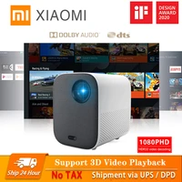 xiaomi smart projector for home mini 3d 500 ansi lumens 1080p dlp dolby audio tv box auto focus vertical keystone correction