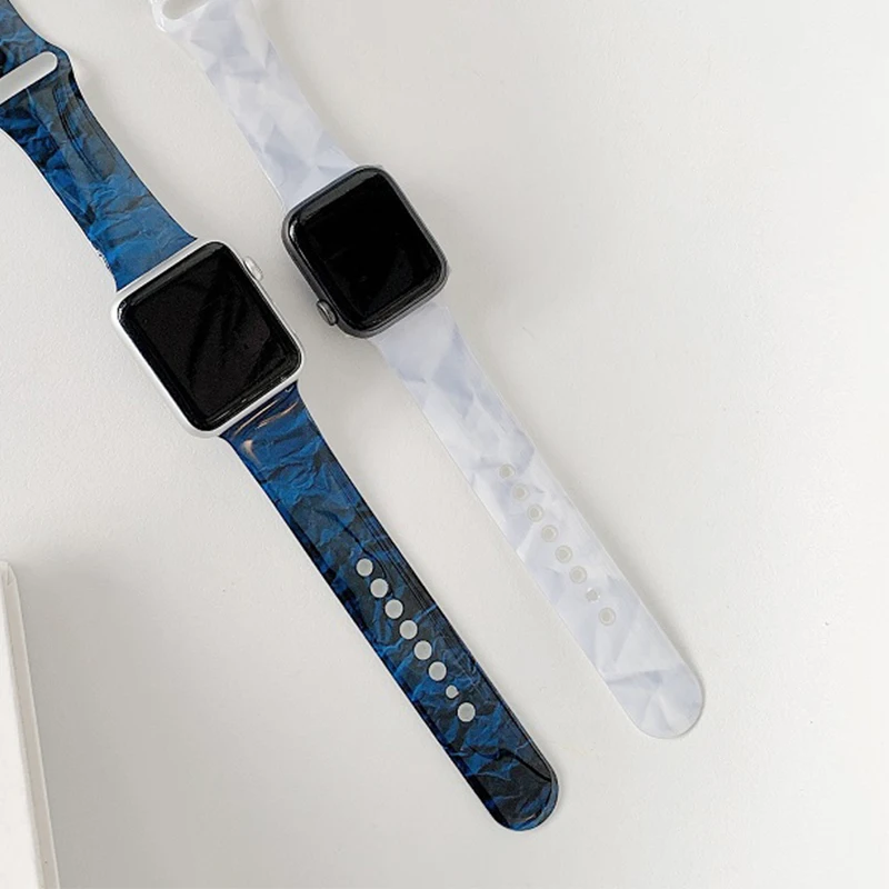 

Colorful flower silicone strap for Apple watch 6 se 5 4 3 2 40mm 44mm sports band for Iwatch series 38mm 42mm Rubber wristband