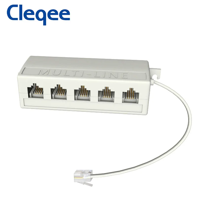 Модульный разветвитель телефонной линии с 5 ходовым выходом и разъемом Cleqee RJ11