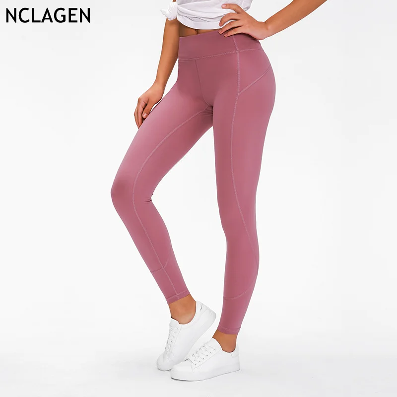 

NCLAGEN Yoga Pants Women Sexy Solid Color Exercise Gym Sport Workout Running High Waist Butt Lifting Training Fitness Leggings