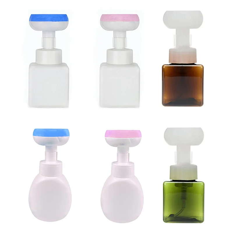

250ml Liquid Soap Dispenser Flower Shape Foam Foaming Pump Lotions Refillable Bottle Liquid Distributor Shower Foam Pump Bottle