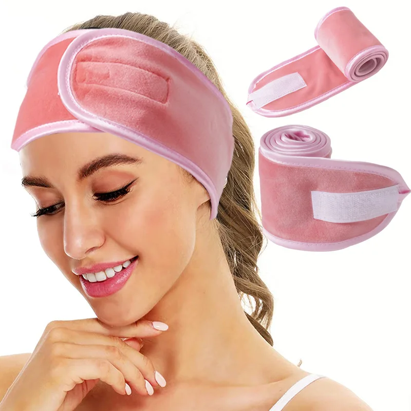 

Adjustable Wide Hairband Printted Head Band Toweling Hair Wrap Shower Cap Stretch Salon SPA Facial Headband Makeup Accessories