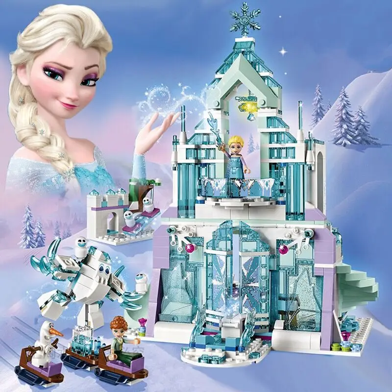 2019 оригинальные Конструкторы Disney new Frozen Эльза и Анна куклы варежки замок игрушки