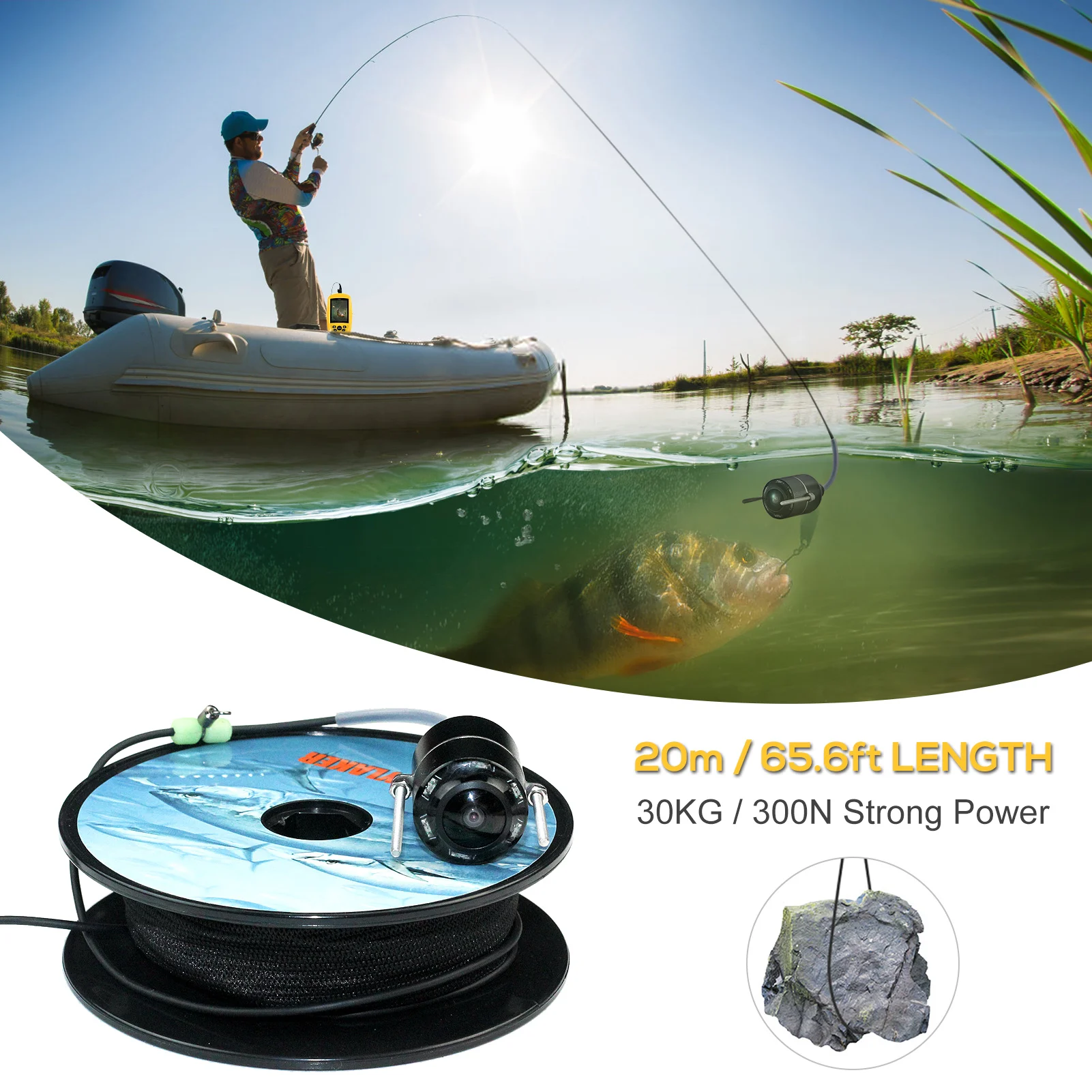 Продажа Подводная рыболовная камера Lixada, 3,5 дюйма, 165 ТВЛ, цветной ЖК-дисплей, портативный рыболокатор, подводный монитор, рыболовная камера с поворо...