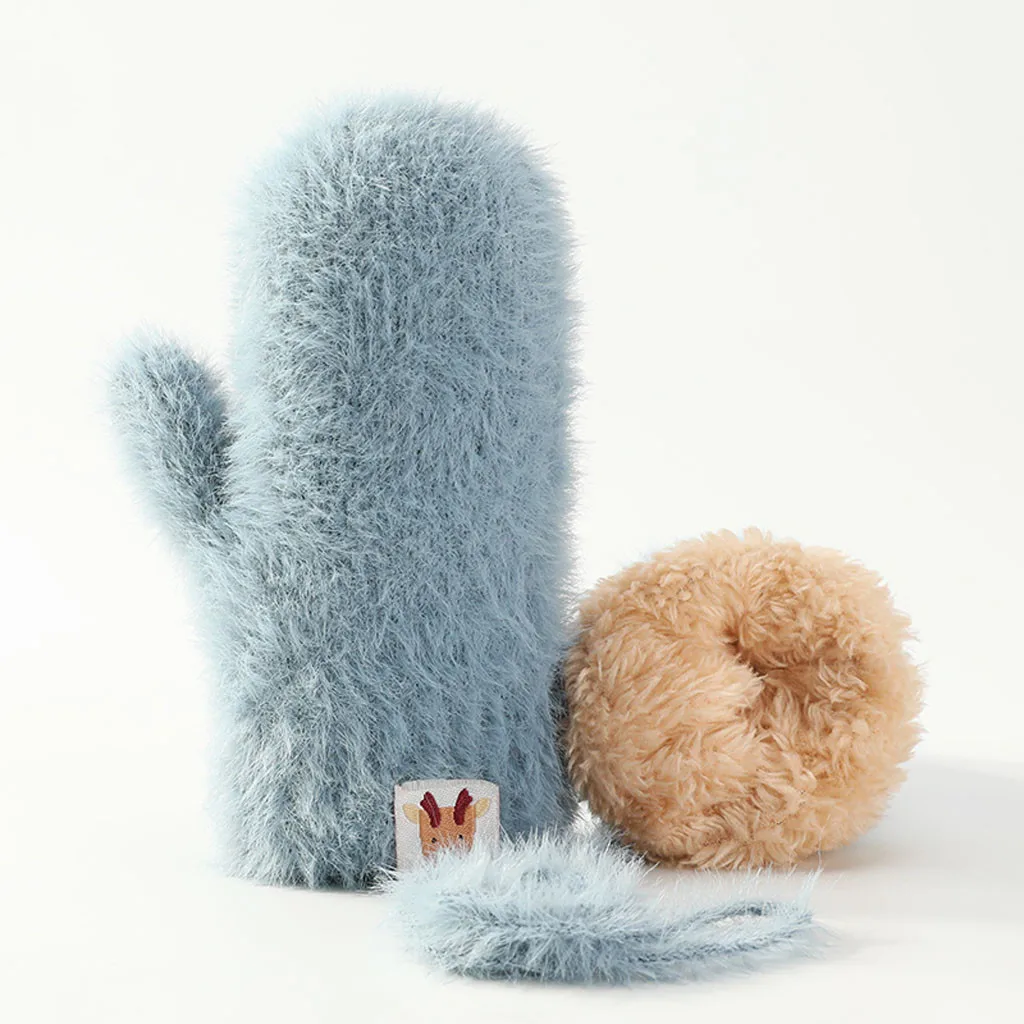 2020 autumn Winter new Cartoon Full Finger Warm Thicken Mittens Skiing Gloves Windbreak cashmere gloves kids #N11 | Аксессуары для