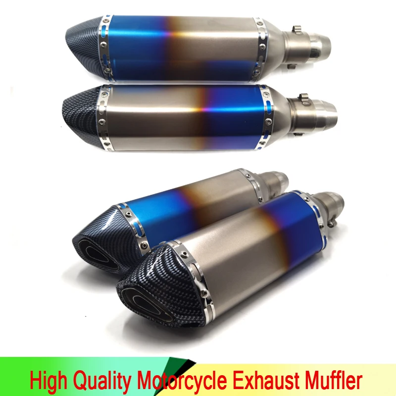 

Модифицированная выхлопная труба мотоцикла глушитель 51 мм маленький шестигранный полусиний со змеиной головкой универсальная выхлопная т...