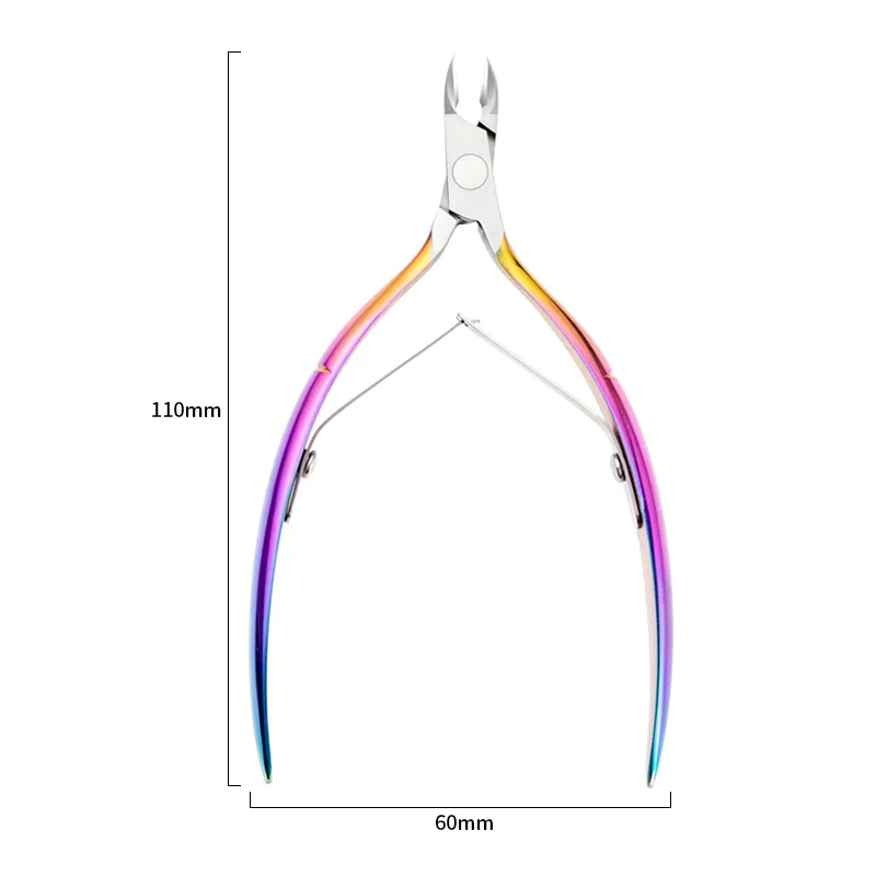 Long rainbow Кусачки для кутикулы ножницы резак для удаления омертвевшей кожи клипер плоскогубцы триммер для ног из нержавеющей стали Маникюр Педикюр инструмент для ухода за ногтями - Цвет: Long rainbow