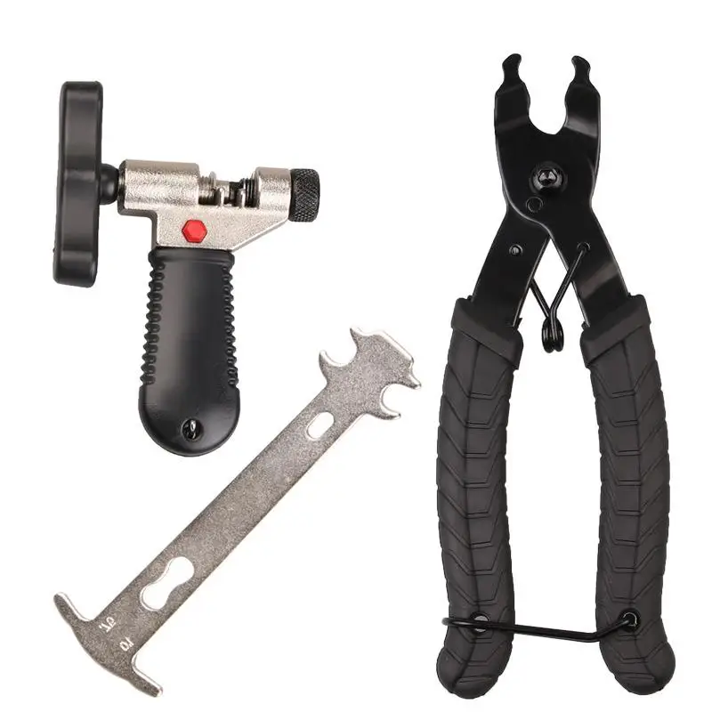 Bicycle Chain Breaker Splitter Bike Hand Repair Removal Tool Pin Service Tool W/h Link Hook & Spare Breaker Splitter Cutter Brea