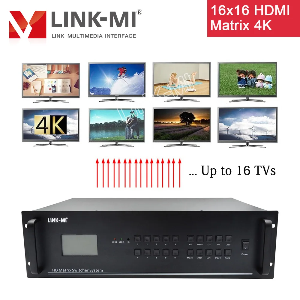 LINK MI 16x16 4K HDMI матричная коммутационная система Поддержка настройки 12x12 12x8 8x12 8x8 DVI