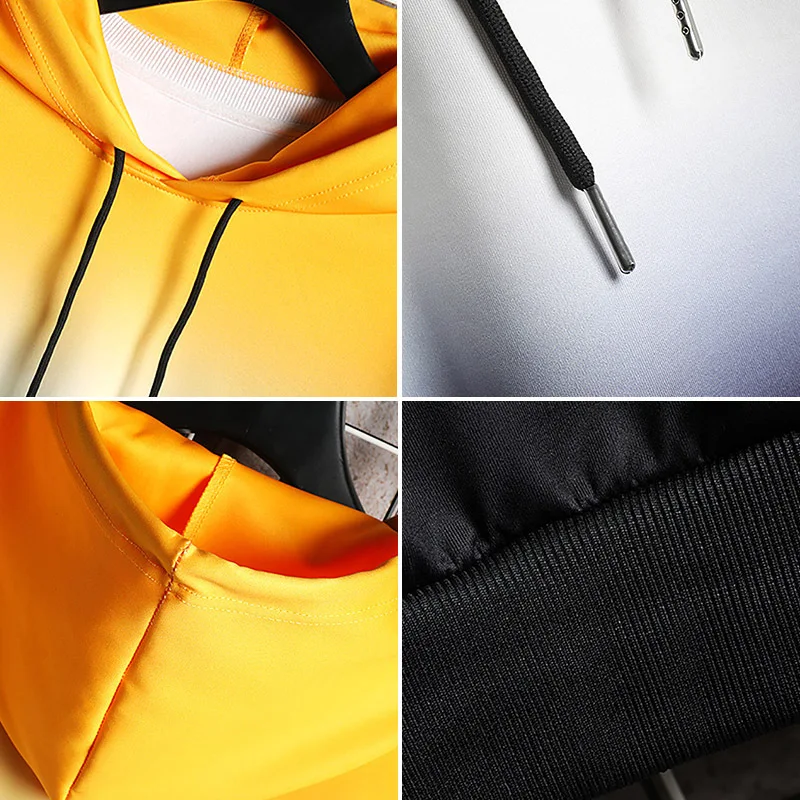 

Gradient Color Hoodies and Sweatshirts 2020 Spring Men Harajuku Hooded Pullover Streetwear Fashion Hip Hop Tops Male GM452