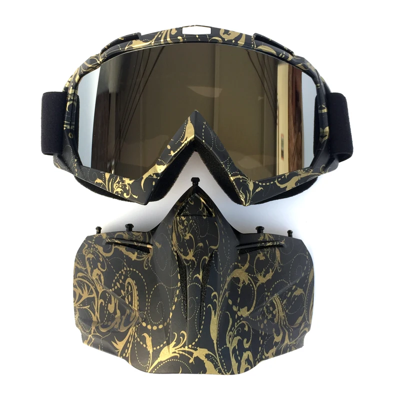 

BOLLFO Ski Snowboard Glasses Snowmobile Skiing Goggles Windproof Skiing Glass Motocross Sunglasses with Mouth Filter Earware