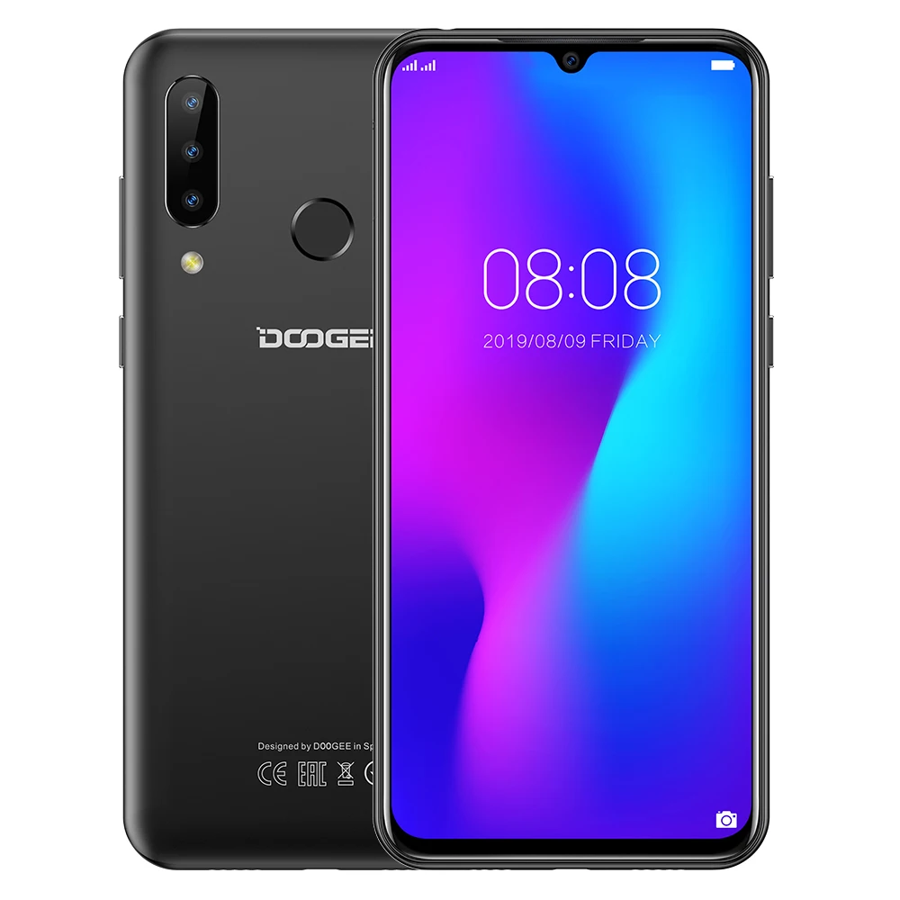 DOOGEE N20, мобильный телефон, 6,3 дюймов, дисплей, 64 ГБ, 4 Гб, отпечаток пальца, распознавание лица, 16 МП, 8 Мп, 8 Мп, тройная задняя камера, восьмиядерный смартфон, 4350 мАч