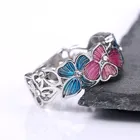 Женское кольцо с цветными бабочками Huitan Wreath, универсальное весеннее кольцо на палец для свадебной вечеринки, модные аксессуары для невесты