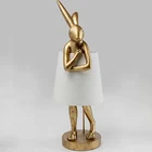 Скандинавский фартук, ретро креативный Настольный светильник из смолы в виде кролика для гостиной, спальни, настольное украшение