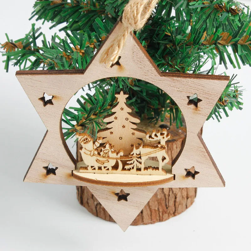 Деревянная Рождественская елка креативные полые рождественские украшения