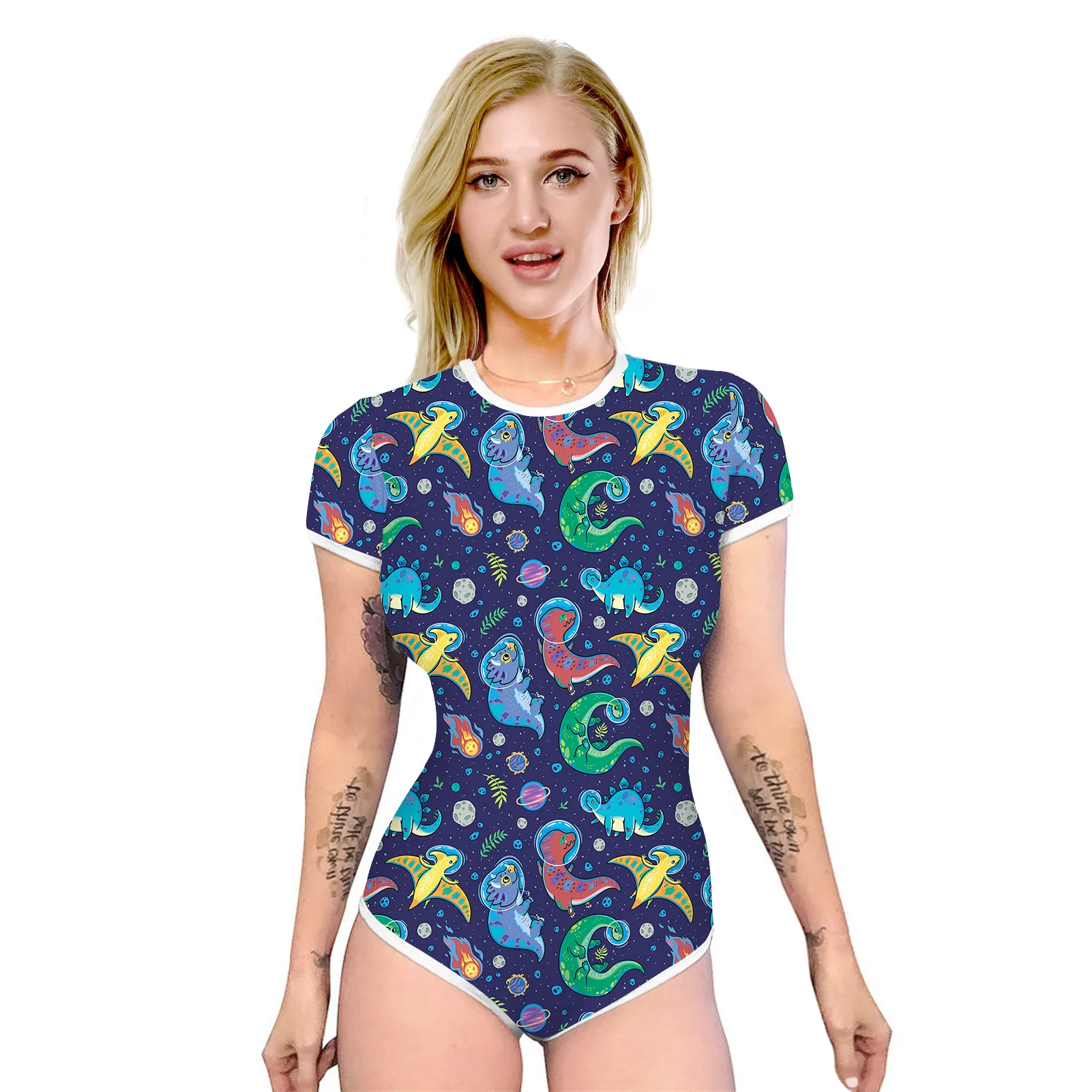 

2021 New pajamas for women Bodysuit shorts Romper Open Snap Crotch Pajama for teen girls Sexy Jumpsuit Adult Baby Diaper Lover