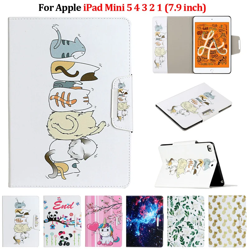Чехол для iPad Mini 7 9 дюйма кожаный чехол подставка планшета с милым единорогом