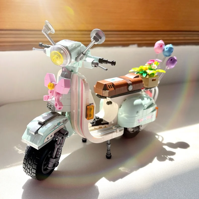 LOZ 1117 модель автомобиля мотоцикл автомобиль воздушный шар цветок лук 3D DIY Мини