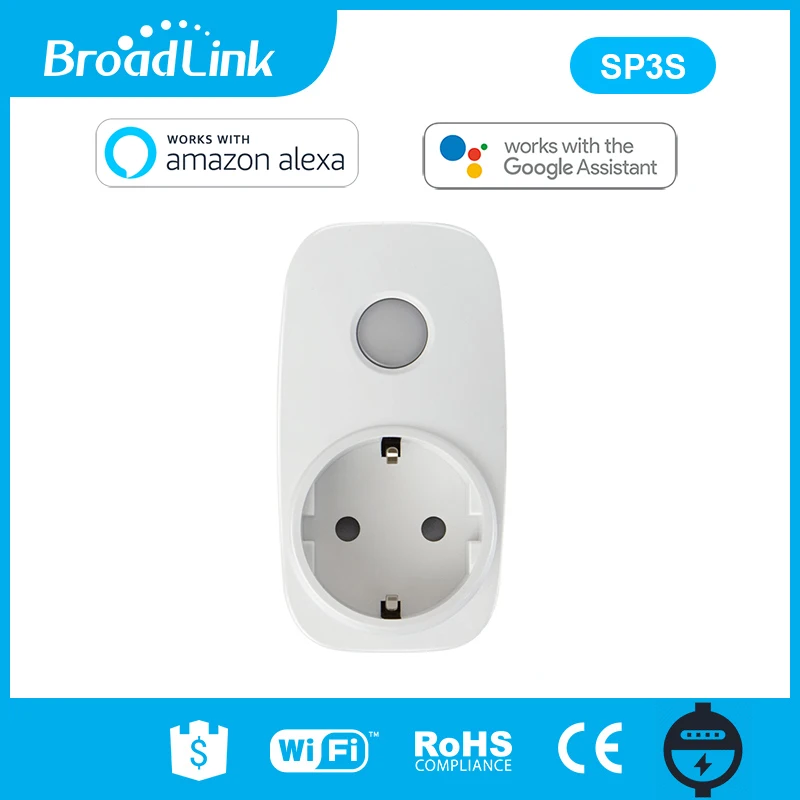 Умная измерительная розетка BroadLink SP3S 16A Wi Fi стандарта ЕС дистанционное управление