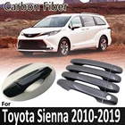 Черное углеродное волокно для Toyota Sienna XL30 30 2010 2011 2012 2013 2014 2017 2015 2018 2019 крышка дверной ручки автомобильные аксессуары