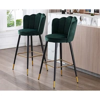 best seller modern green velvet fabric upholstery floral back bar chair counter stool commercial furniture