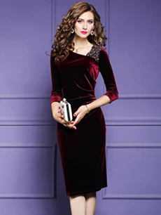 TESSCARA Women Autumn Luxury Beading Dress Festa Female Office Cocktail Party Robe High Quality Vintage Designer Pencil Vestidos