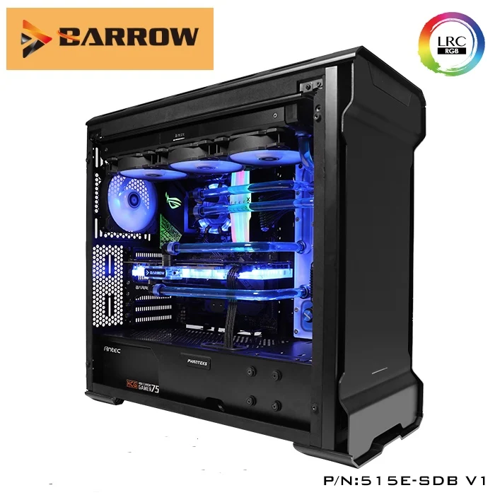 

Barrow Water Cooling Kits 515E-SDB V1,Water Cooling Waterway Plate Block for Phanteks 515E,515ETG Computer Case, LRC Rgb 2.0 5V