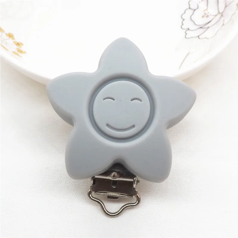Chengkai 10 шт. силиконовые зажимы для прорезывания зубов Микки DIY Детские кошки мышь Соска с животным пустышка для младенца ювелирные изделия игрушки аксессуары - Цвет: Light Grey