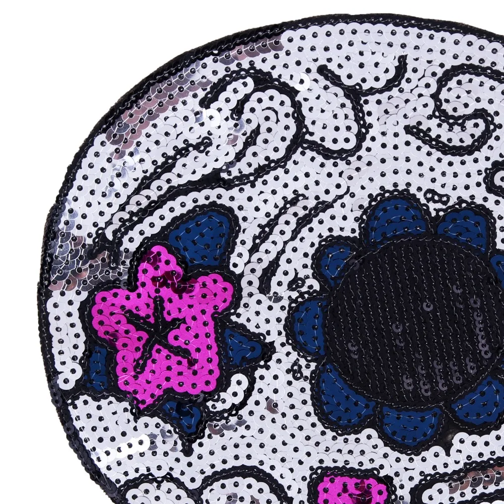 Большие блестки череп-скелет патчи для утюга нашивки одежды аксессуары футболок