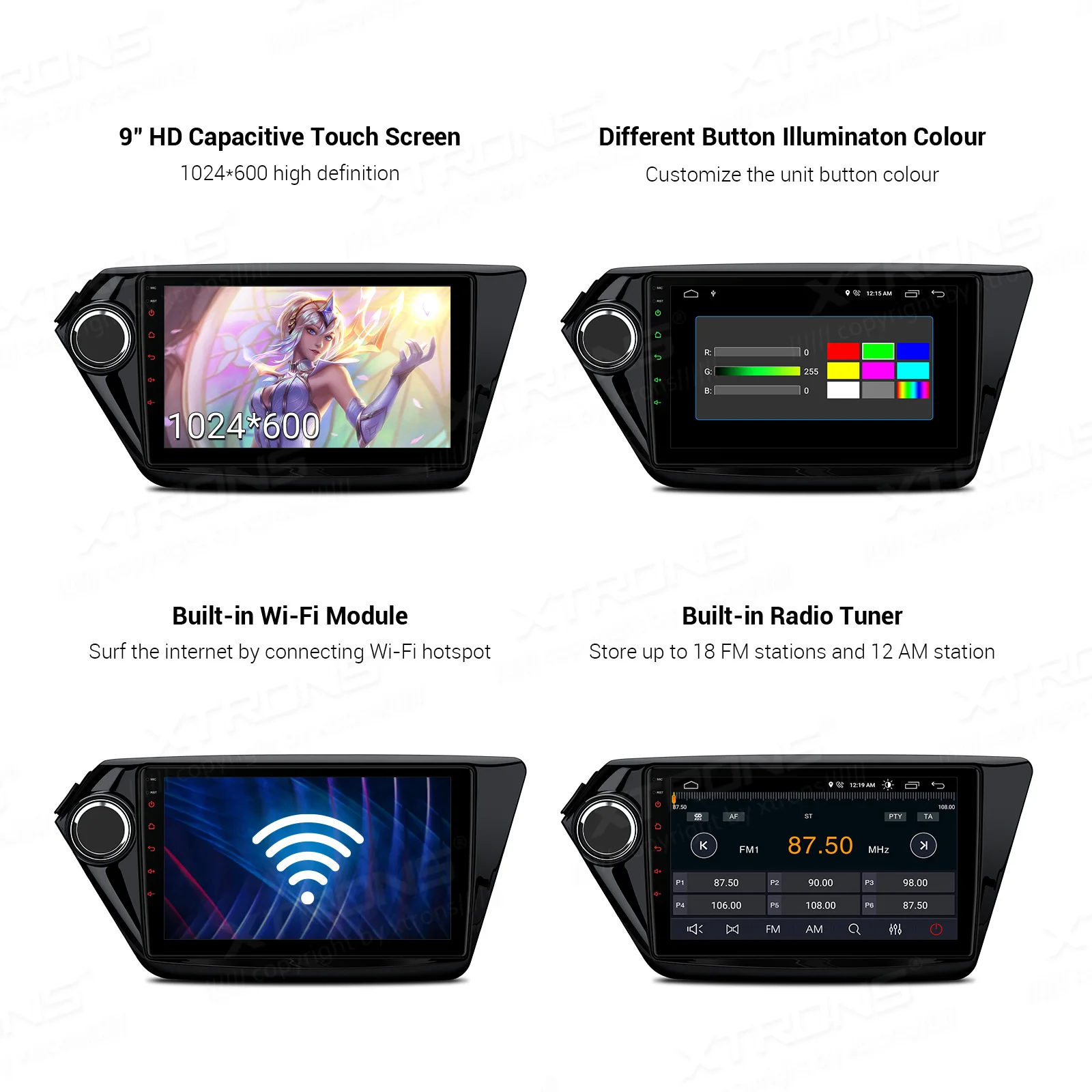 Автомобильный мультимедийный плеер XTRONS на Android с 9 &quotэкраном GPS DSP для Kia Rio 5 door Sedan
