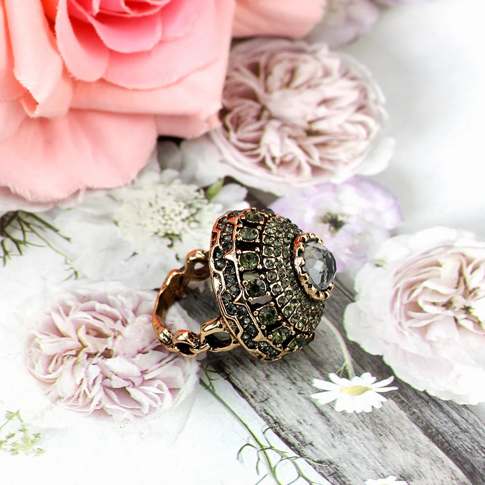 Этнические круглые серьги со стразами кольцо ювелирные наборы античное золото