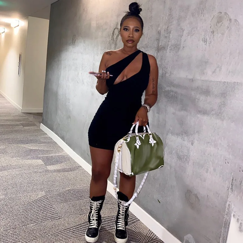 

Women 2021 New Spring Summer Fashion Sexy Hollow Out Bodycon Dress Women Chic Fashion Mini Dress High Street