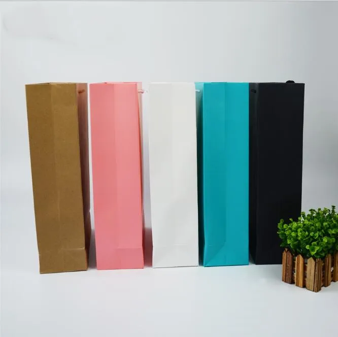 20 шт./лот белый Подарочный пакет из крафт бумаги с ручками белые подарочные