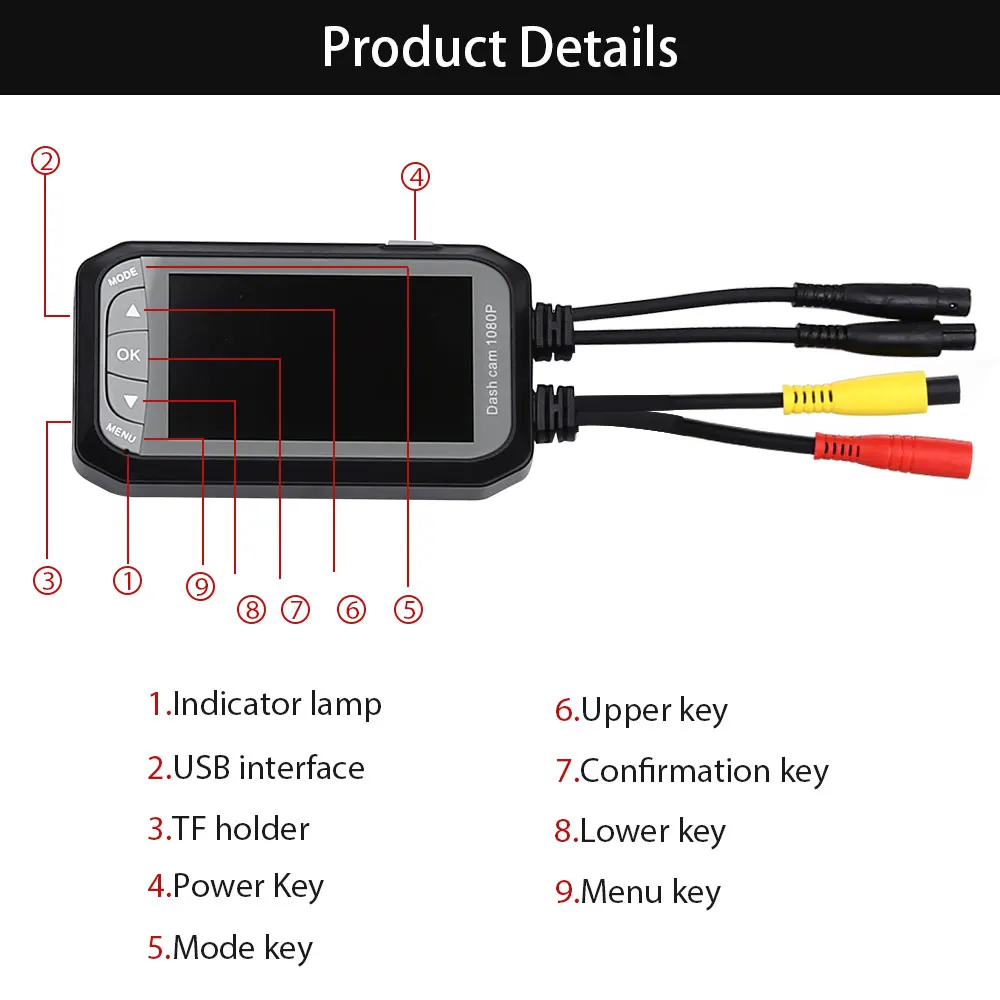Водонепроницаемая двойная мотоциклетная Экшн-камера видеорегистратор HD 1080P