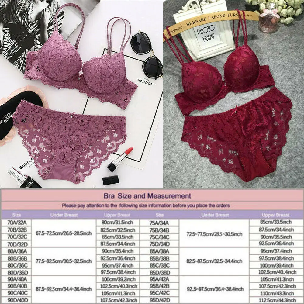 С цветочным узором с подкладкой пуш-ап нижнее белье женские черный белый цвет