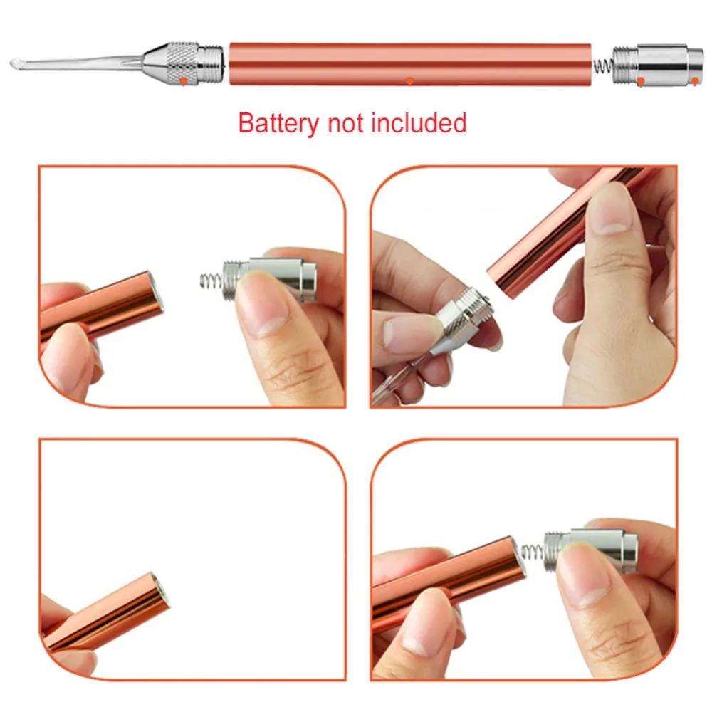 Детский очиститель для ушей ложка светодиодный светильник вспышки ушной воск