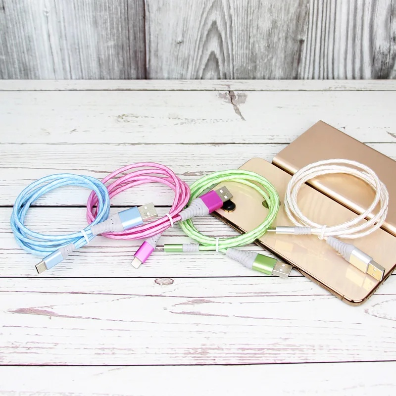 1M 2M 3A Lighting Wire Flowing LED USB Cable Micro USB Charging Cable Type C 8Pin Fast Charger Cable QC 3.0 Quick Charge 3.0 2.0