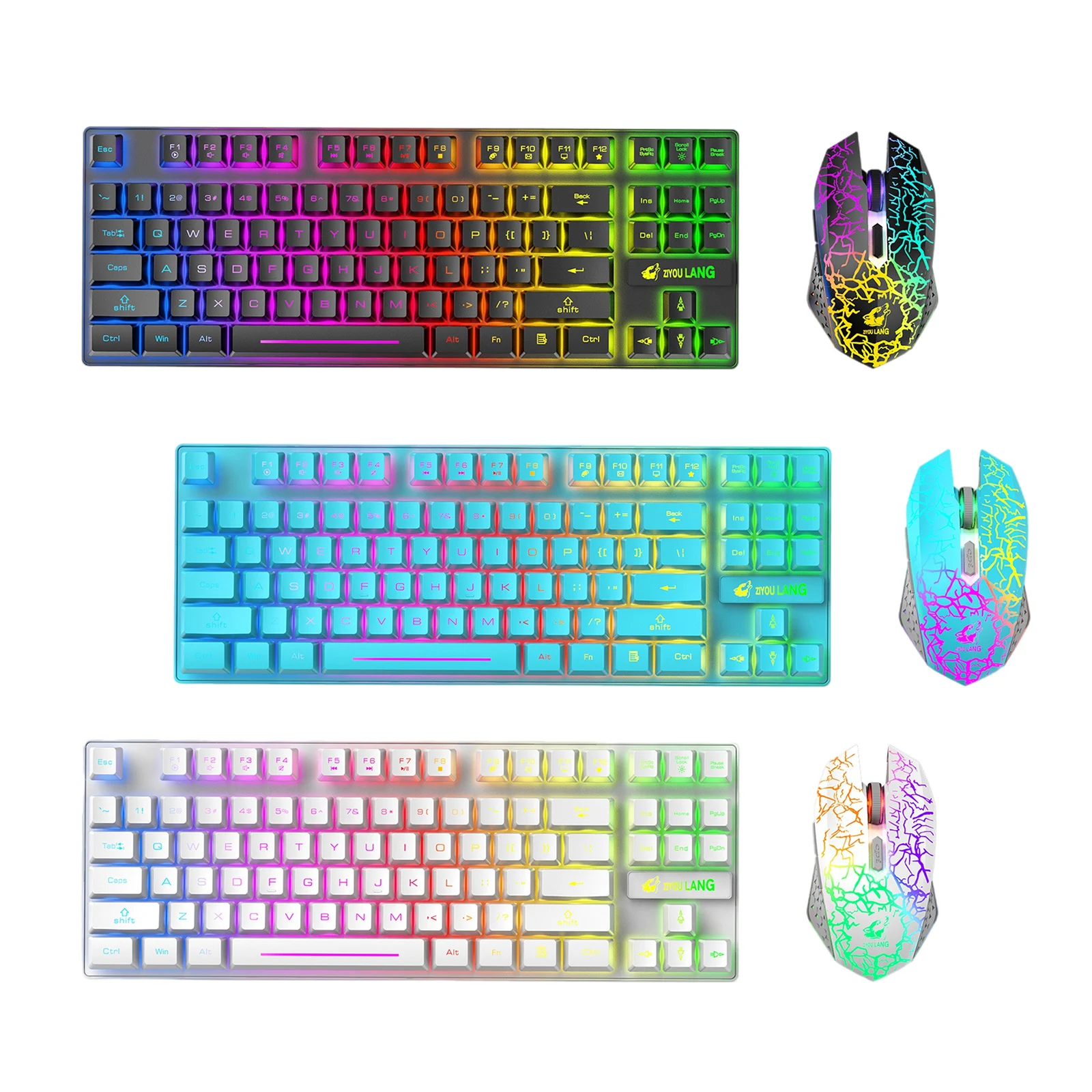 

Gaming 2.4G Wireless Backlit Keyboard & Mouse Set Rechargeable Dustproof
