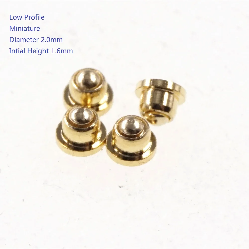 

1000pcs Miniature Pogo Pin Connector Diameter 2.0 mm Initial Height 1.6 mm Low Profile Header Male Spring Loaded thimble Probe