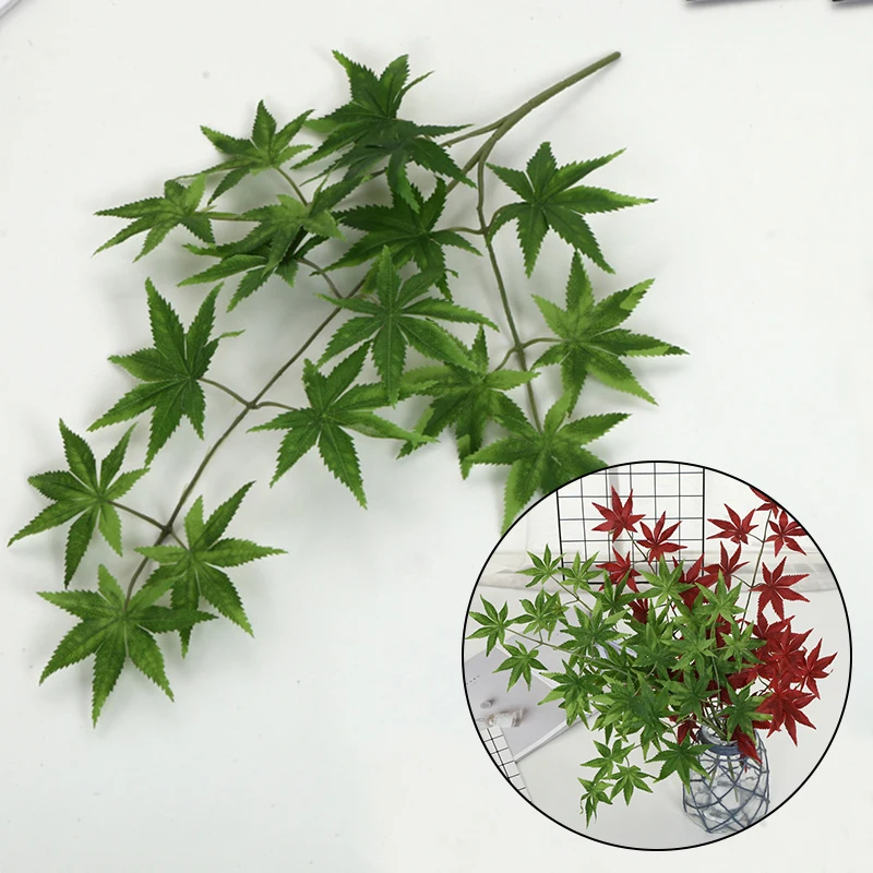 3 вилки осеннее моделирование кленовый лист искусственный шелк зеленый декор из