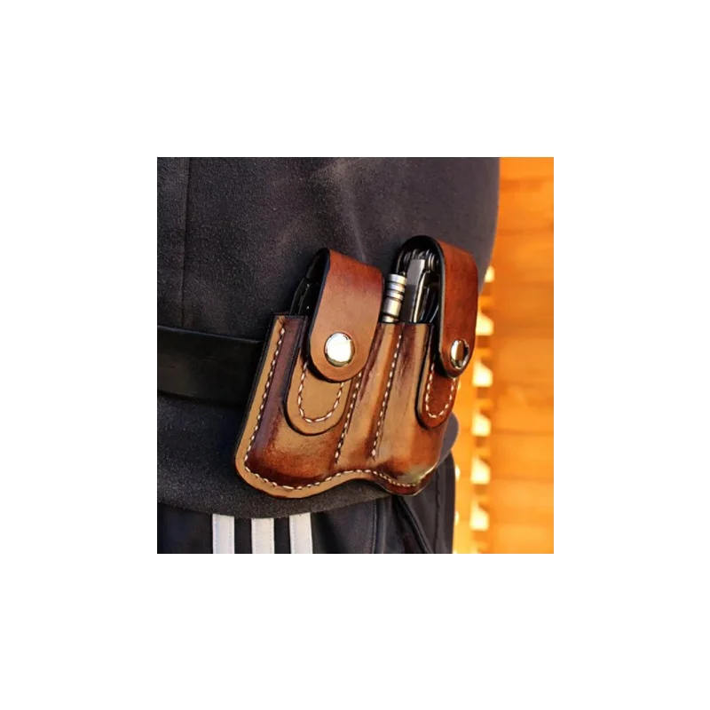 Для мужчин тактические Мультитул ремень из коровьей кожи Организатор EDC для