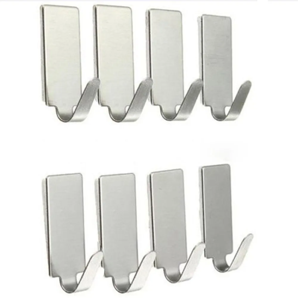 

Stainless steel small hook Simple hook Home 8PCS Self Adhesive Home Kitchen Wall Door Stainless Steel Holder Hook Hanger