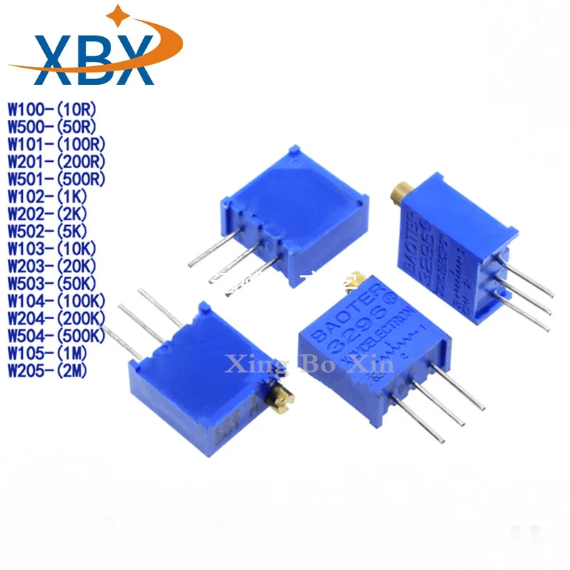 3296W 3296 50R 10R ohm 1K 2K 5K 10K 20K 50K 100K 200K 500K 1M 2M 103 100R 200R 500R триммеры потенциометр