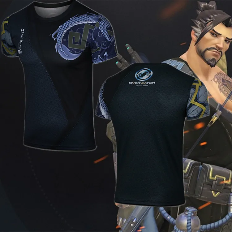 Футболка Overwatch Hanzo футболки с рукавом до локтя футболка со съемным для игры костюм