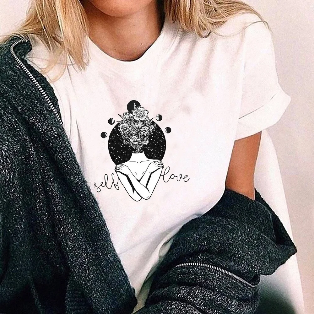 

HAHAYULE-JBH продать любовь графичным цветочным узором футболка 2020 Новые Kawaii женская футболка хлопок повседневное забавная футболка в стиле Хар...