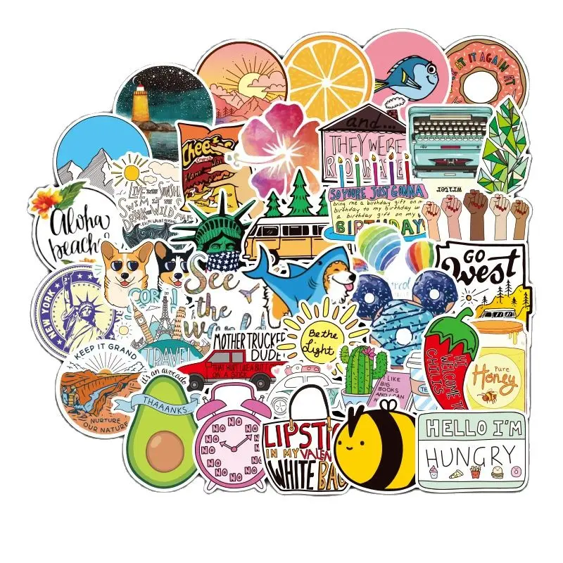 

100pcs vine sunflower balloon cartoon graffiti Laptop Luggage Motorcycles Phone Children's Toy Waterproof Sticker Classic Decal