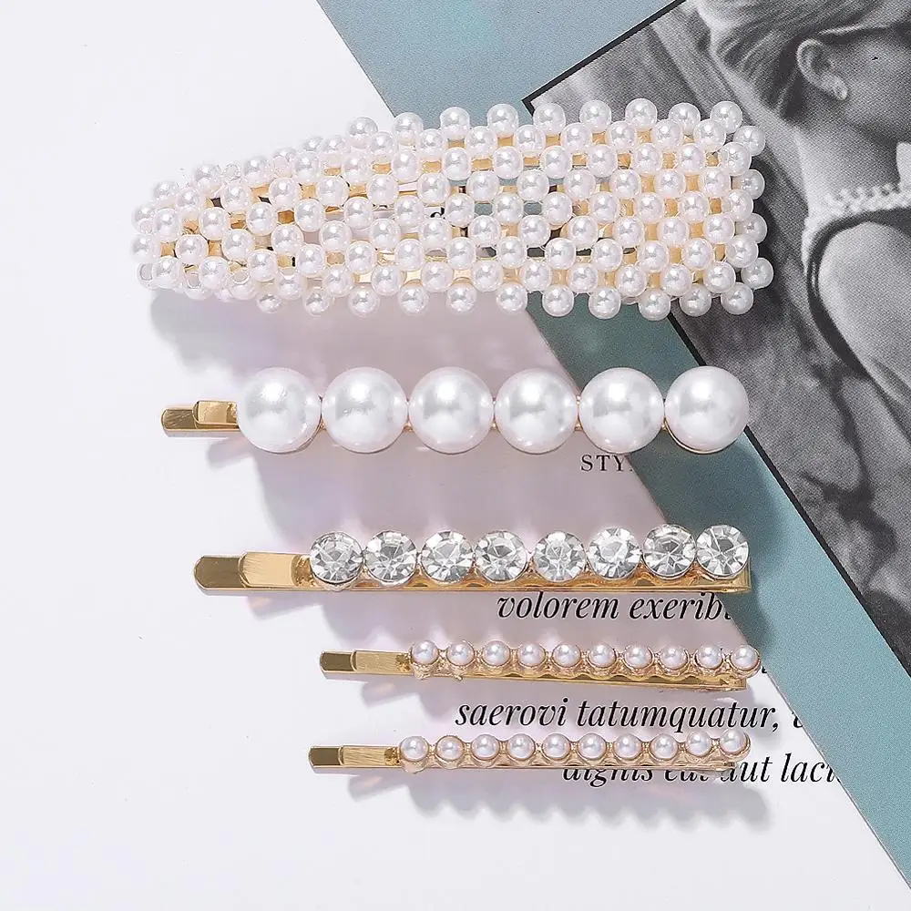 Корейская имитация жемчужная заколка классическая короткая красочная расческа